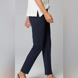 J. Jill Wearever Smooth-Fit Slim Leg Knit Pants Navy Blue Travel Office Med Tall